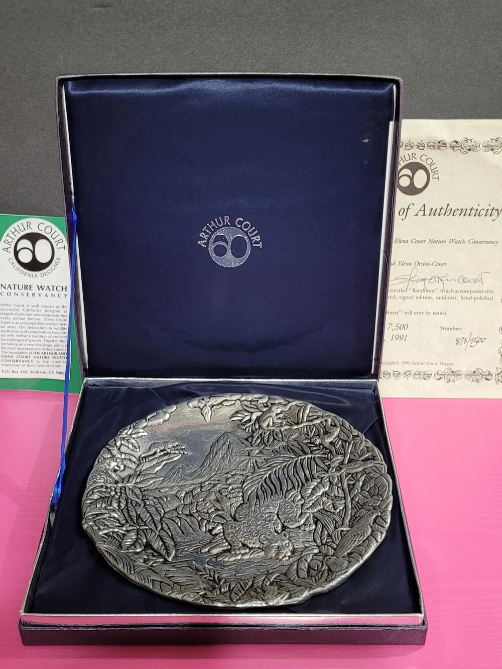 VTG Arthur Court Nature Watch Aluminum Rainforest Plate Limited Edition (1750)